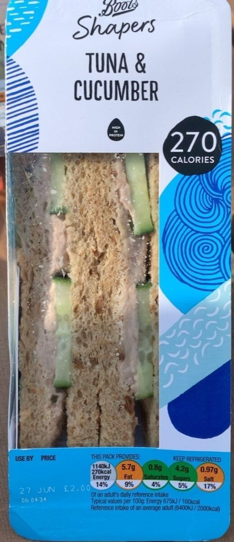 Boots Shapers Tuna & Cucumber Sandwich