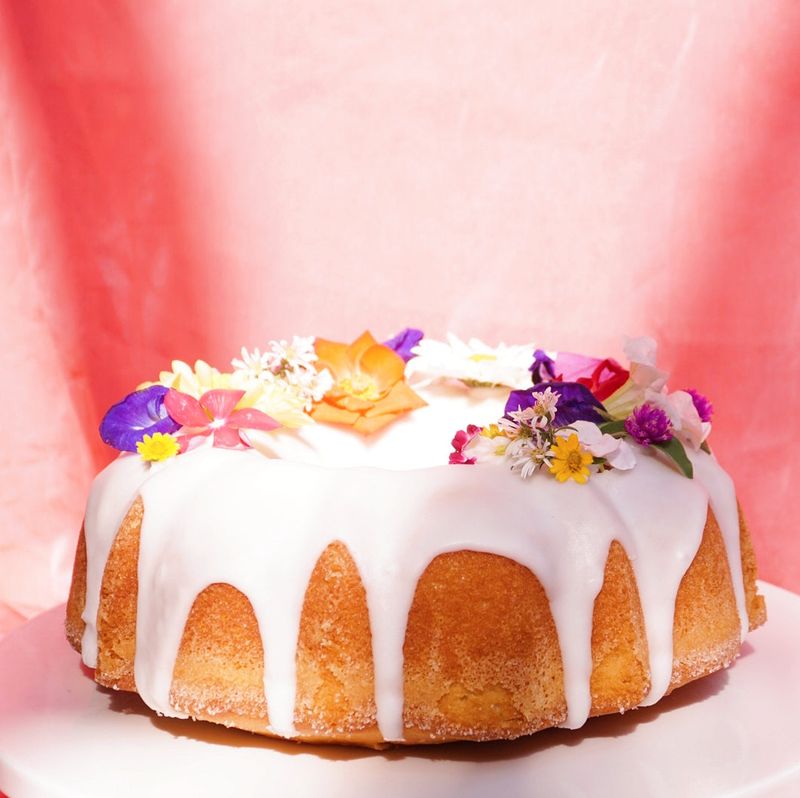 Lemon Glaze with Edible Flowers