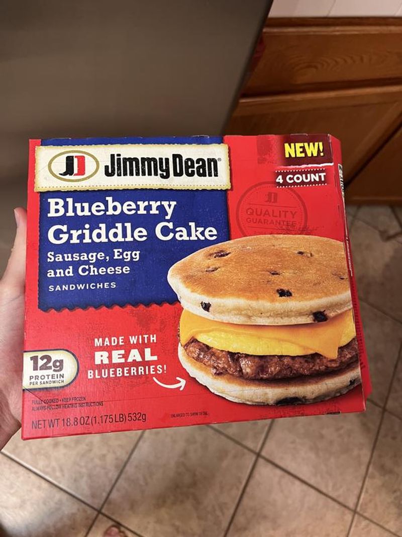 Sausage, Egg, And Cheese Blueberry Griddle Cake