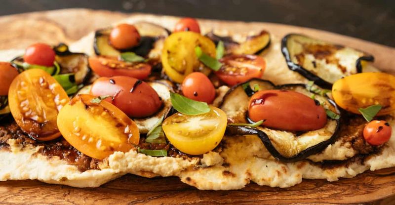 Eggplant & Hummus Flatbreads