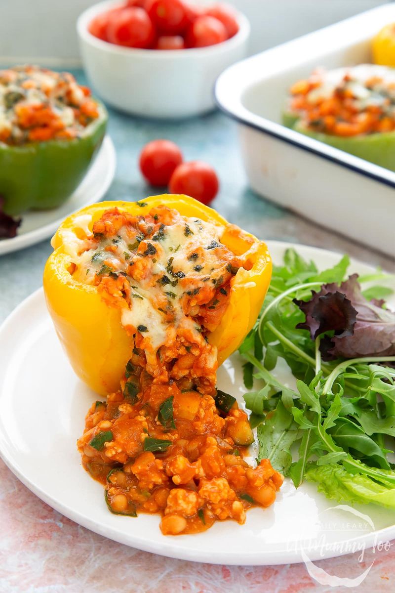 Bean and Spinach Stuffed Peppers