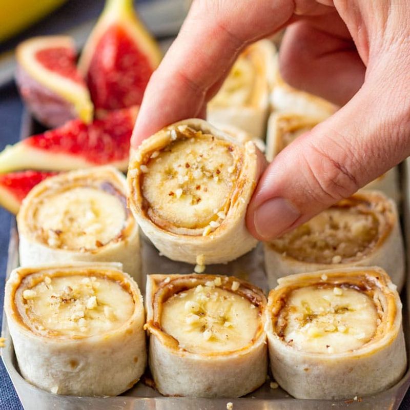 Almond Butter Banana Roll-Ups