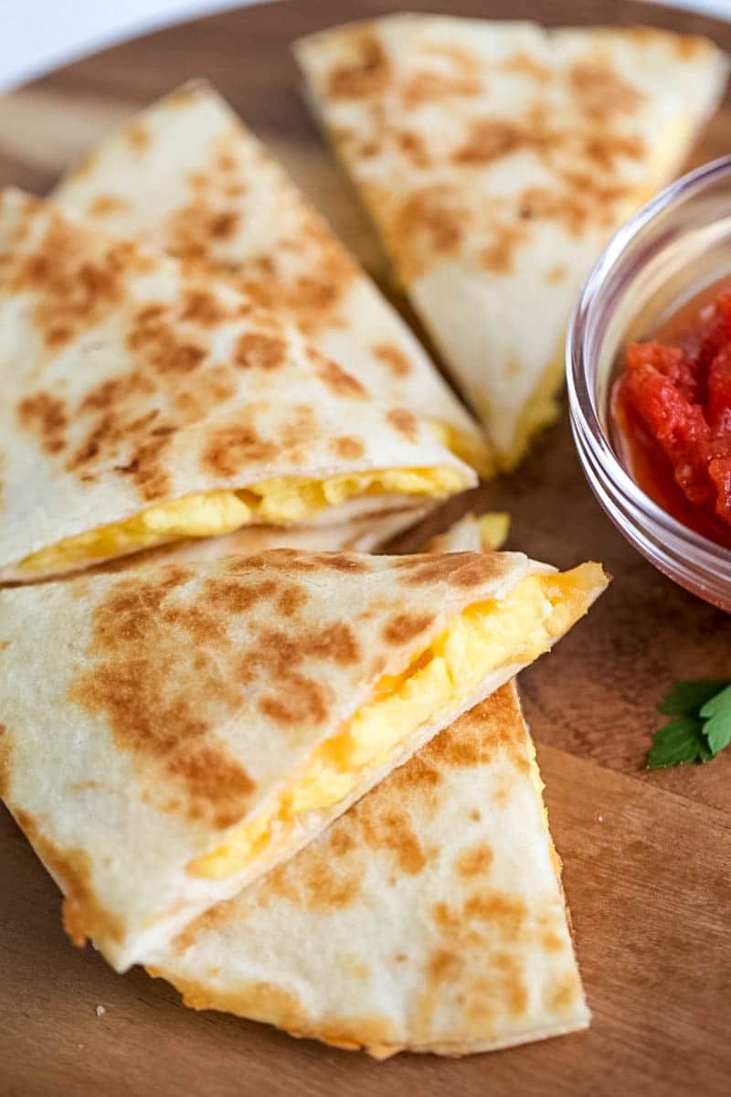 Cheesy Scrambled Egg Quesadillas