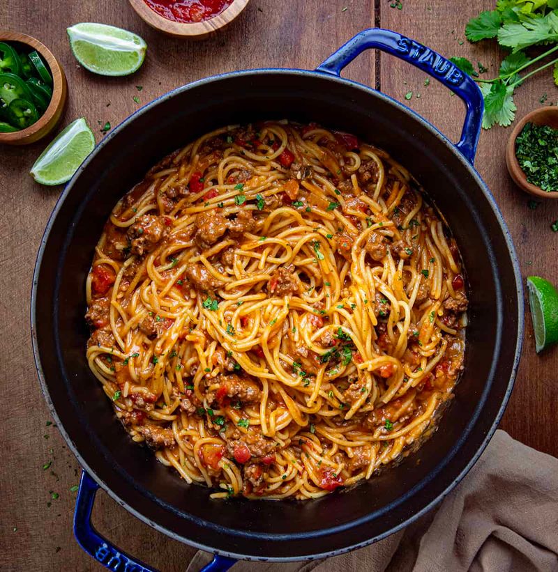 One-Pot Taco Spaghetti