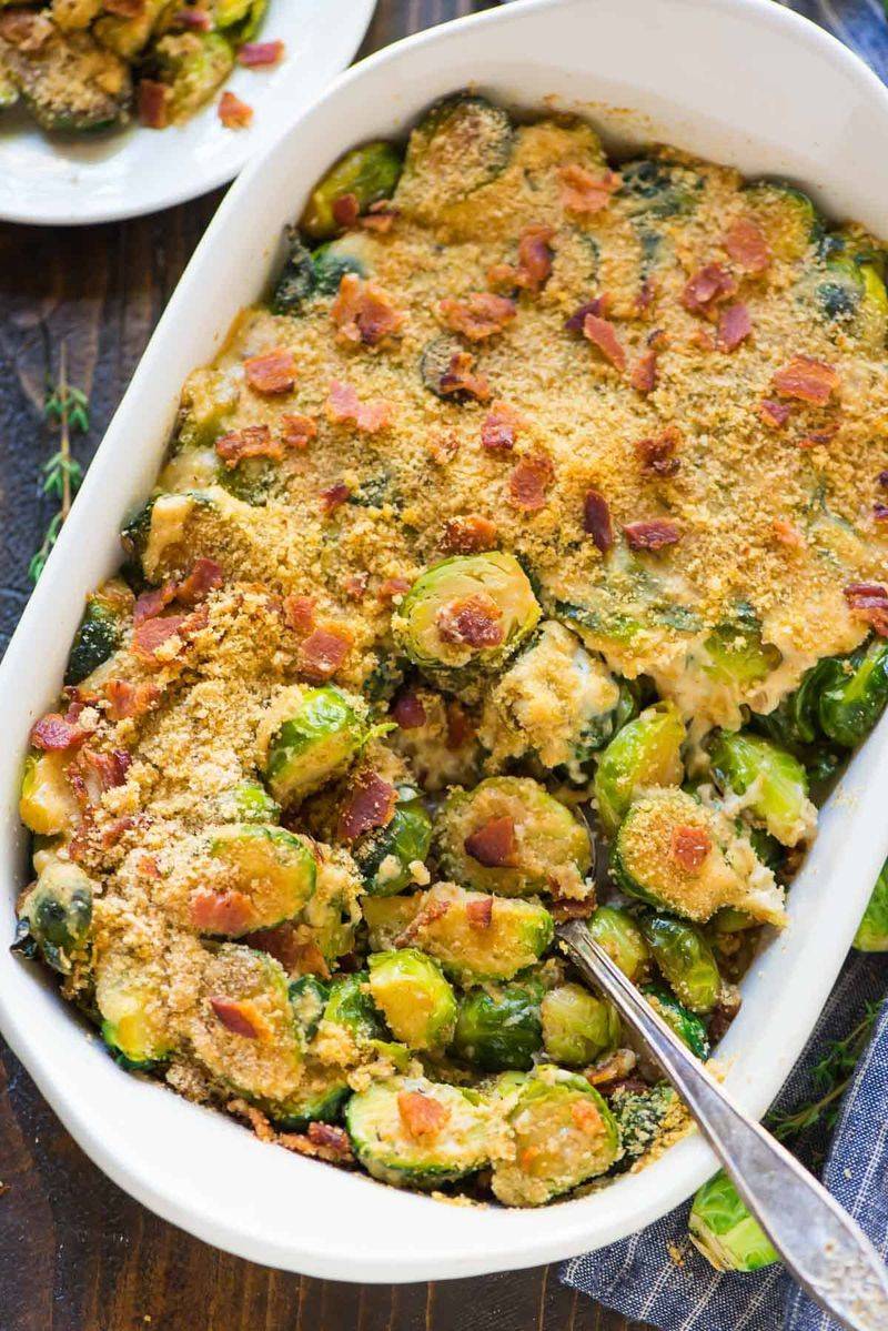 Cheesy Brussels Sprouts Gratin