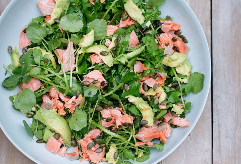 Watercress And Avocado Salad With Toasted Seeds