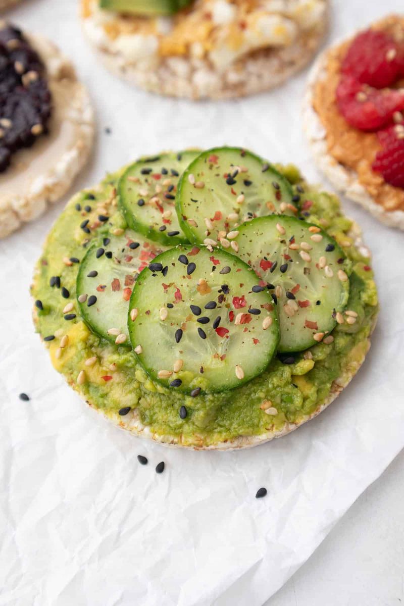 Rice Cakes with Avocado