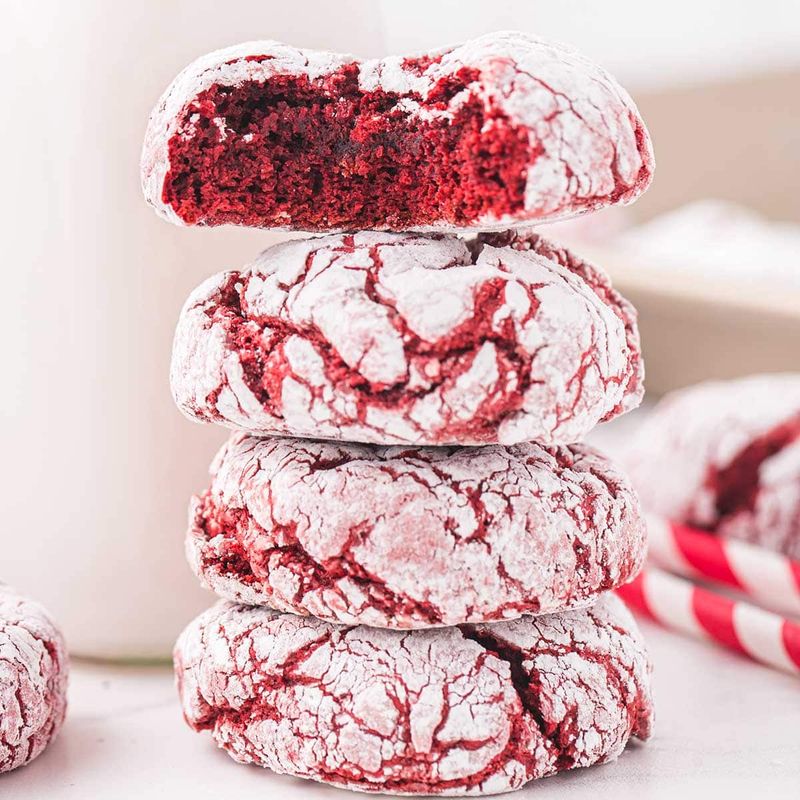 Red Velvet Crinkle Cookies