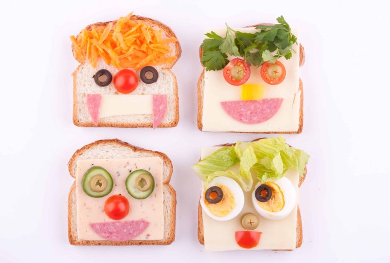 Veggie Face Sandwiches