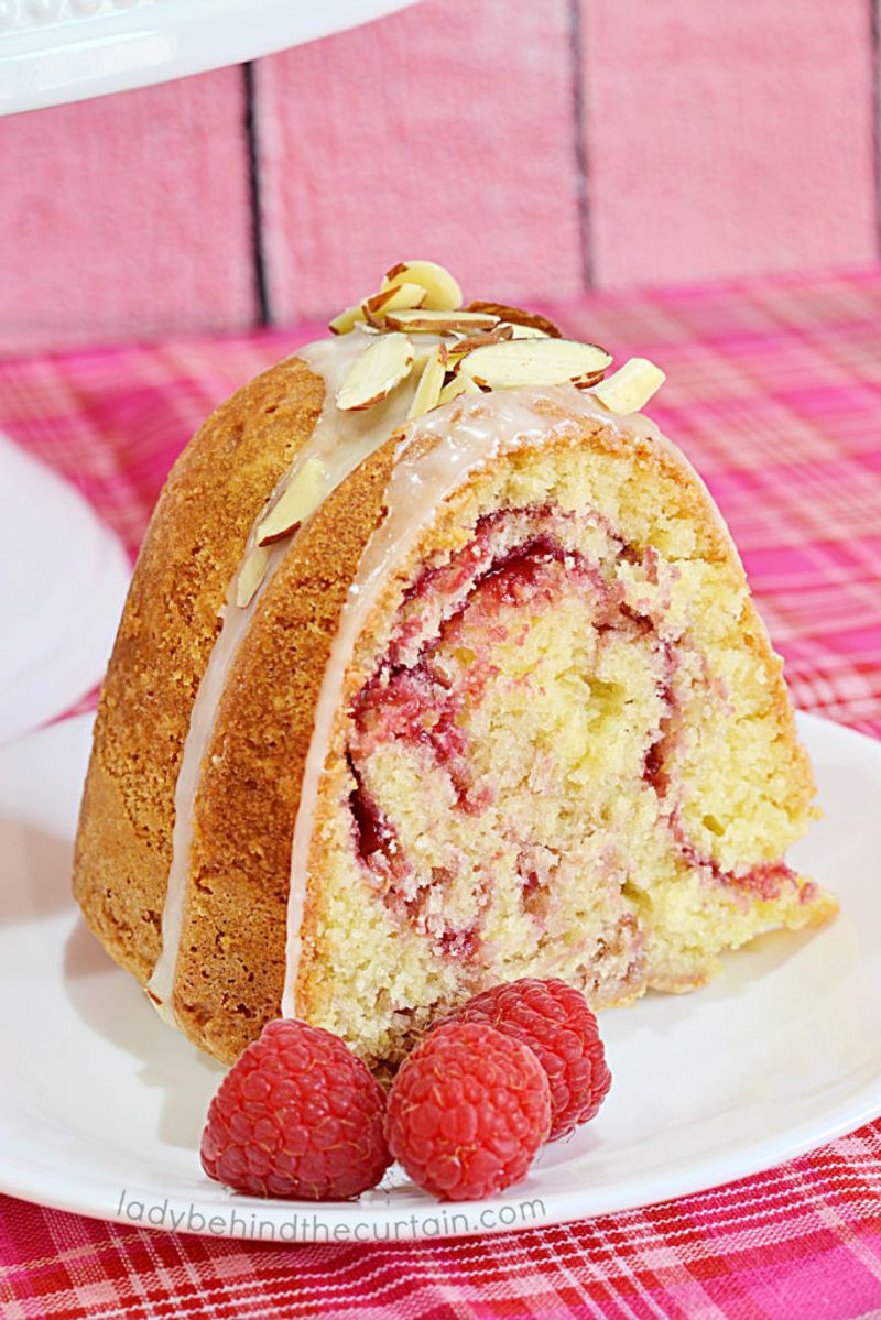 Raspberry Swirl Bundt Cake