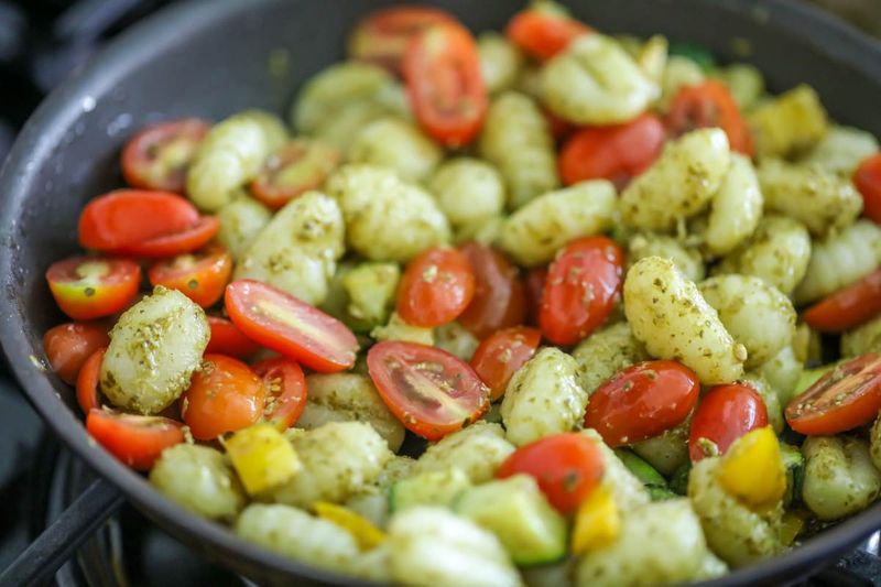 Pesto Gnocchi with Roasted Cherry Tomatoes