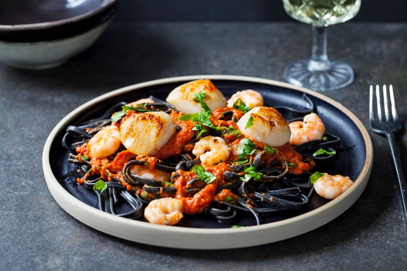 Dramatic Squid Ink Pasta with Seafood