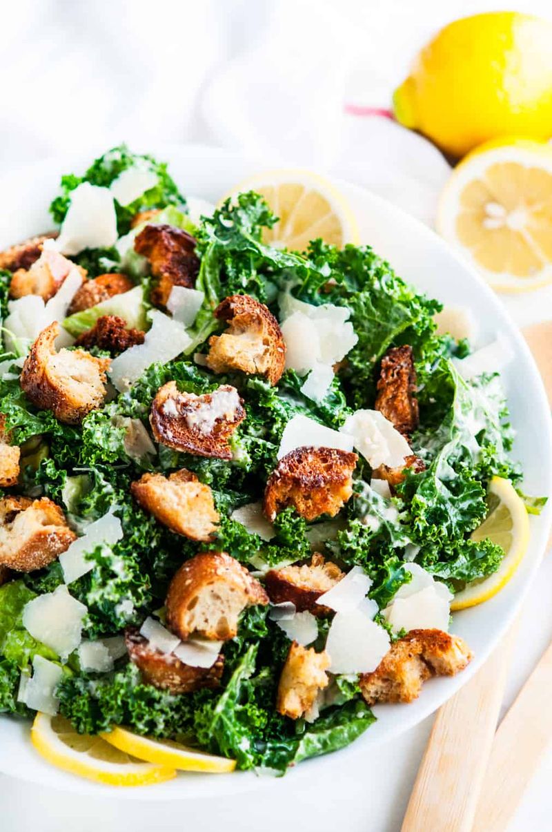 Kale Caesar Salad with Creamy Parmesan Dressing