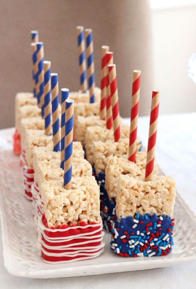 Firecracker Rice Krispie Treats