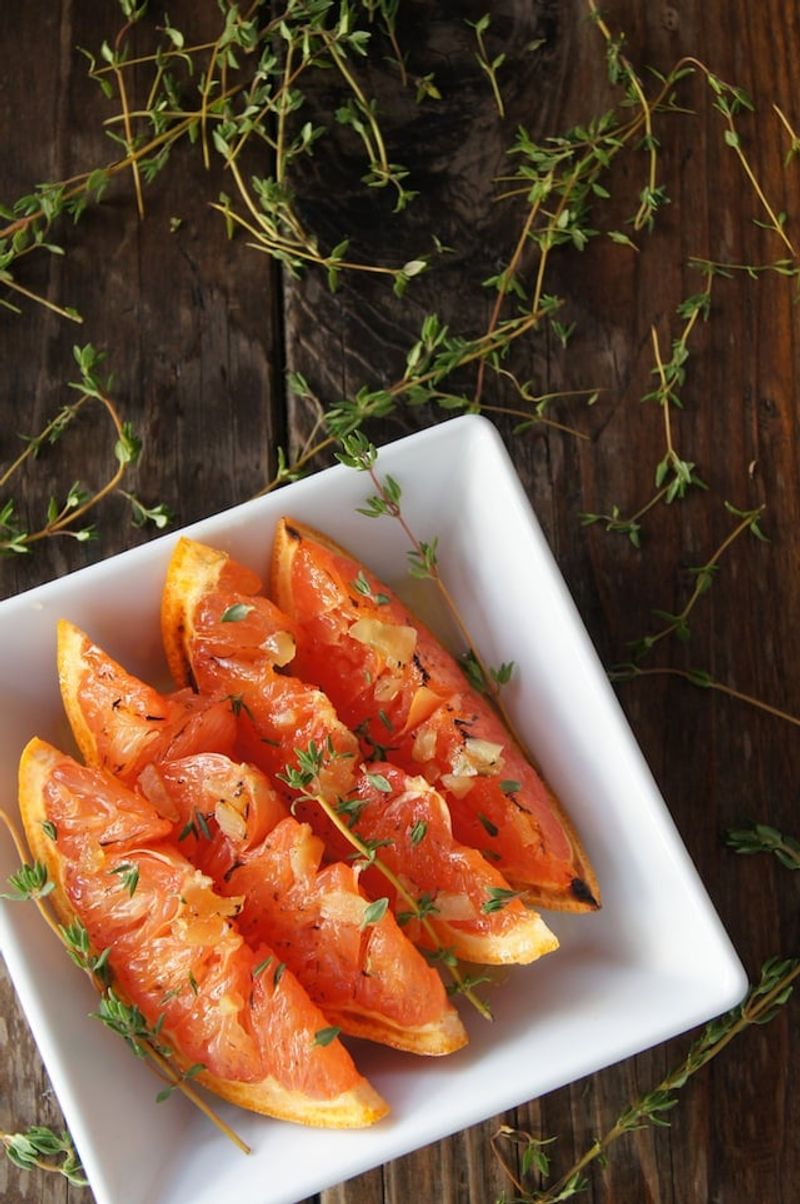 Broiled Grapefruit with Honey and Thyme