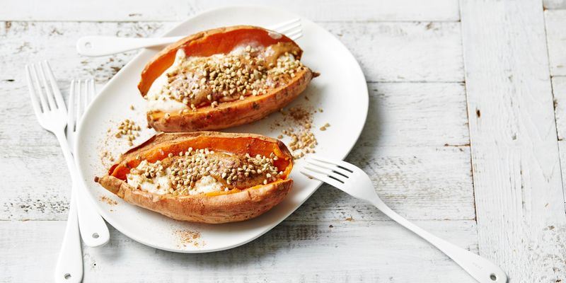 Baked Sweet Potato with Almond Butter