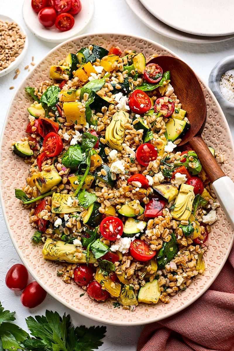 Roasted Vegetable And Farro Medley