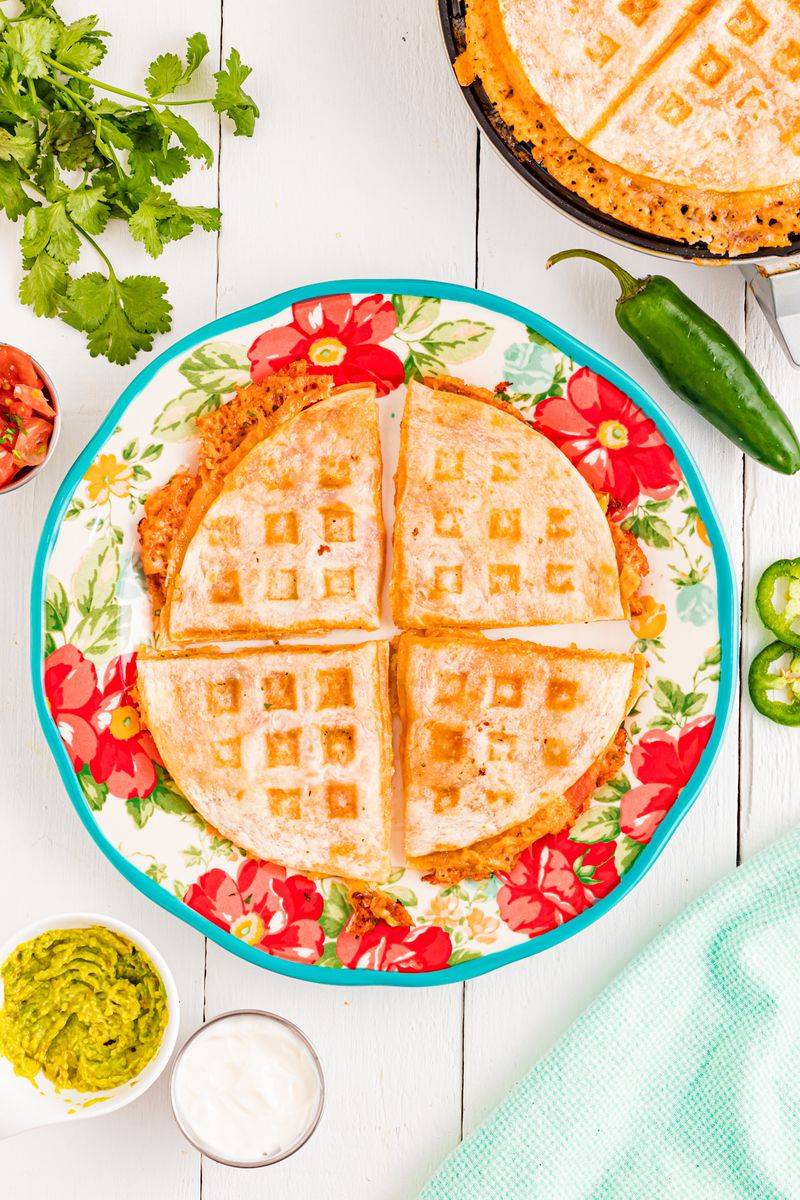 Pizza Waffle Iron Quesadillas