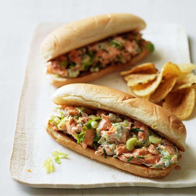Salmon Salad Rolls Sandwich