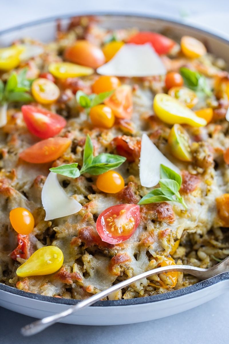 Tomato Orzotto with Ground Beef
