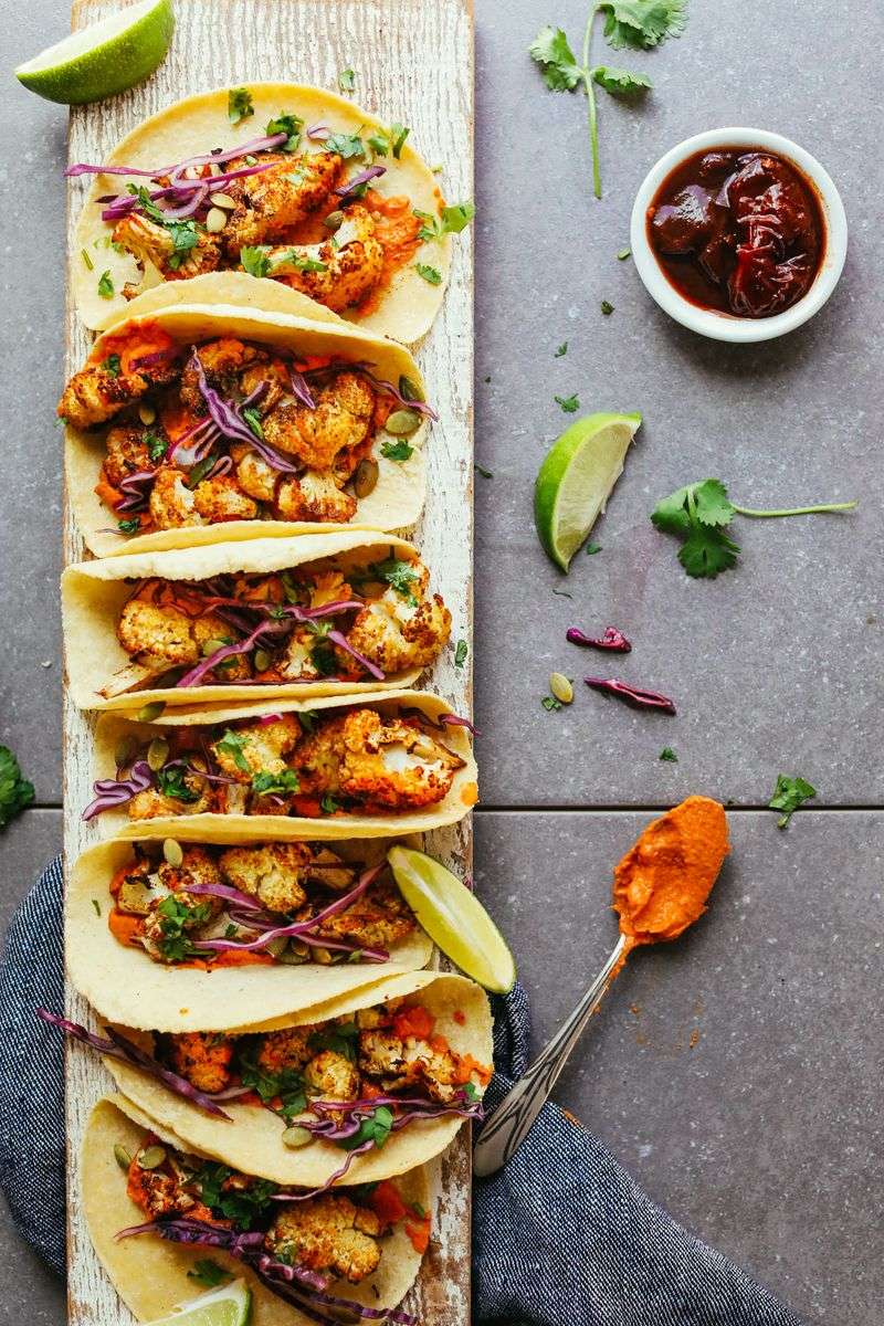 Cauliflower Tacos with Chipotle Yogurt Sauce