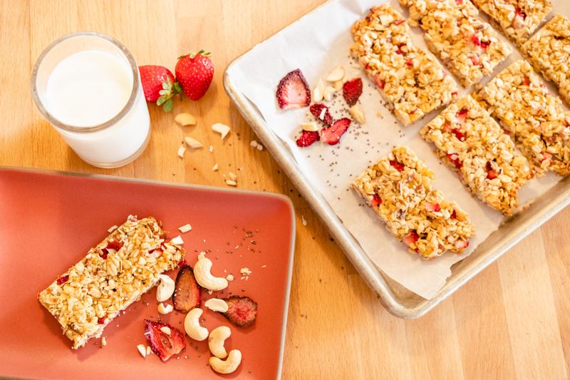 Strawberries & Cream Granola Bars