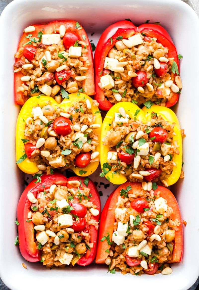 Stuffed Bell Peppers with Brown Rice