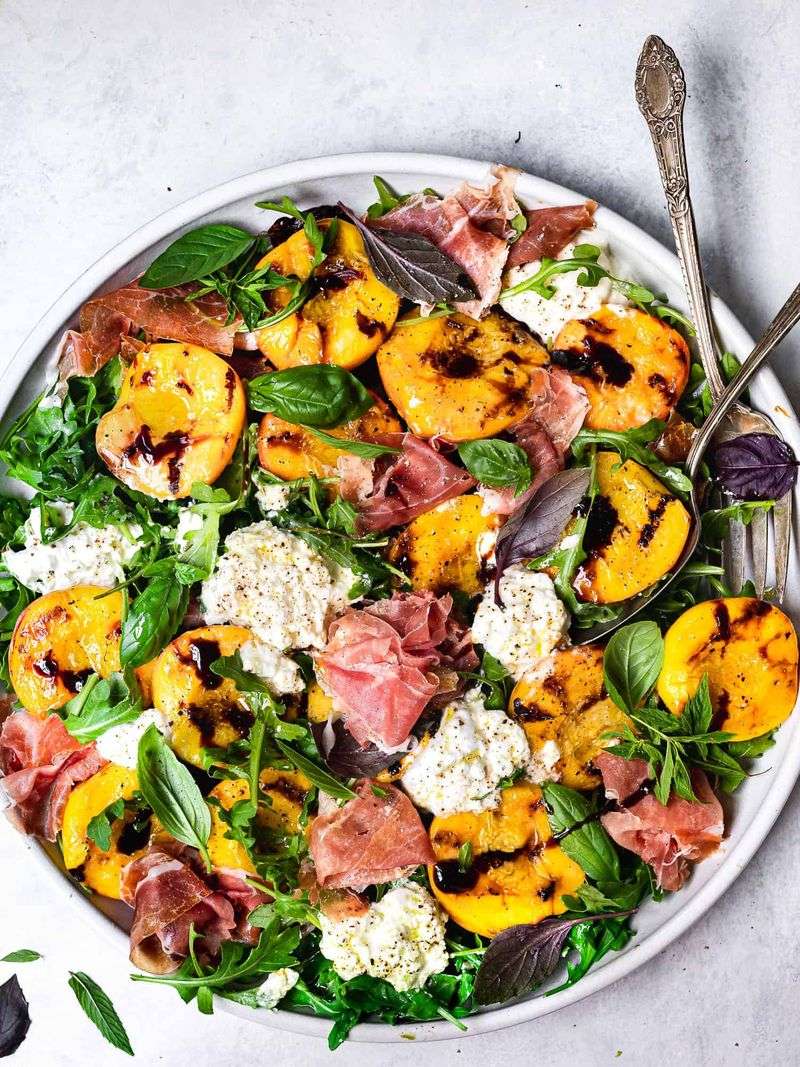 Grilled Peach and Burrata Salad