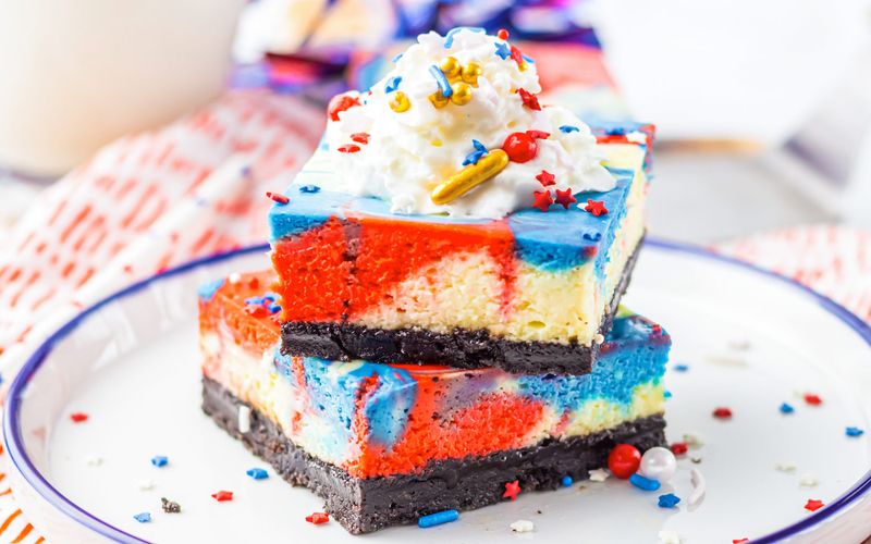 Patriotic Cheesecake Bars