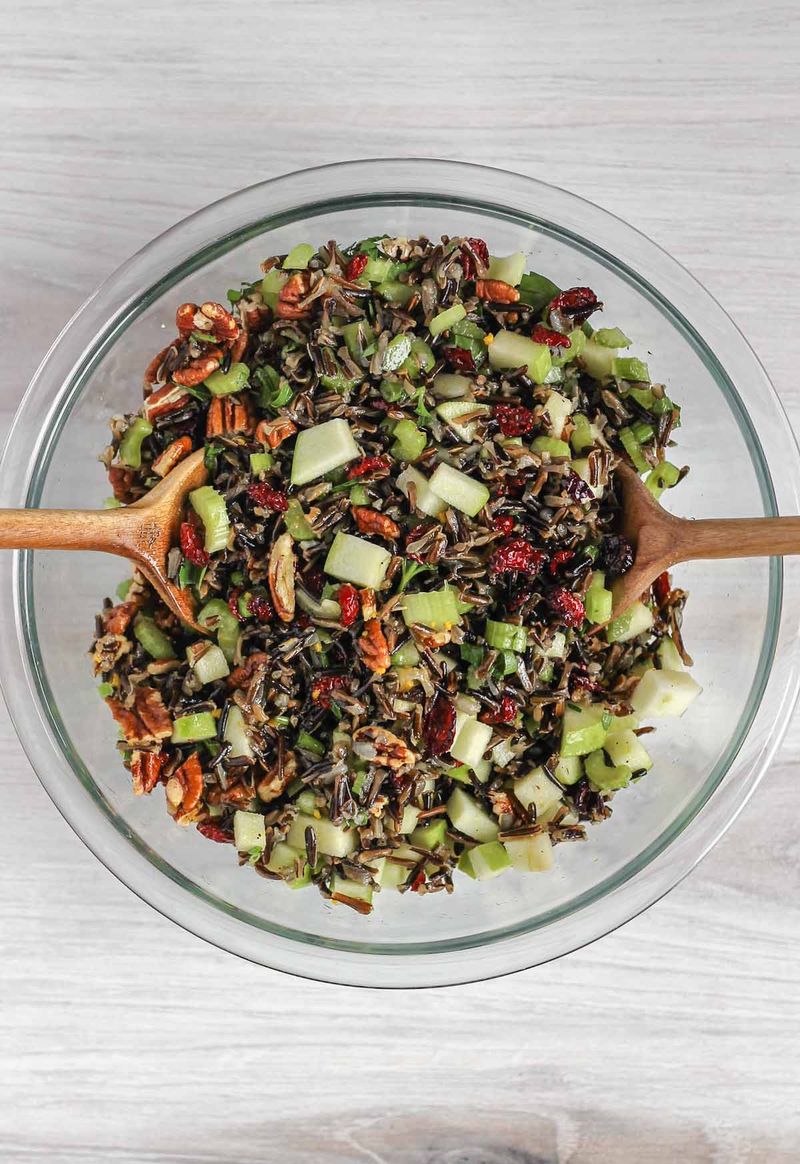 Wild Rice Salad with Cranberries and Pecans