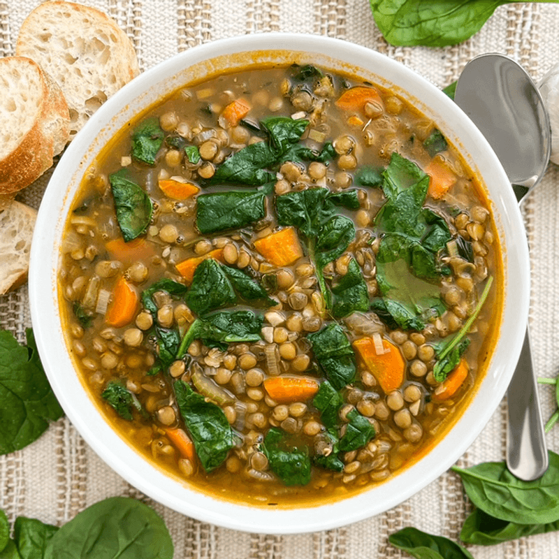 Lentil Soup with Spinach