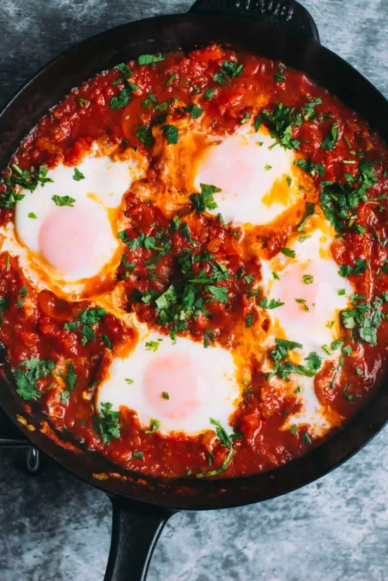 Moroccan-Spiced Chickpeas and Eggs