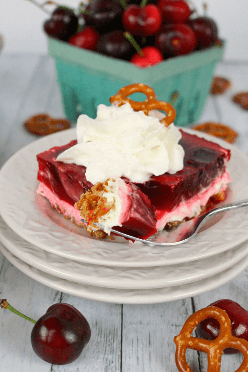 Cherry Jello Pretzel Salad