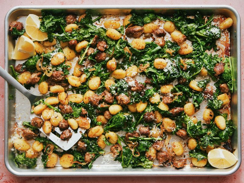 Gnocchi with Lemon Butter, Spicy Sausage, and Broccoli Rabe