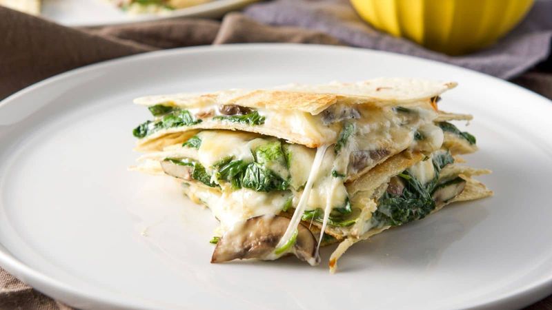 Mushroom and Spinach Quesadillas