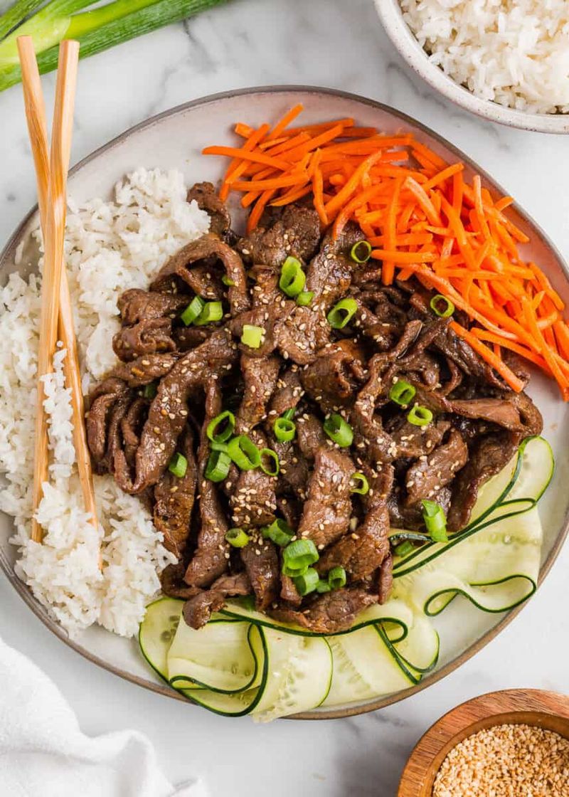 Garlic Beef Bowl Over Rice (Asian Inspired)