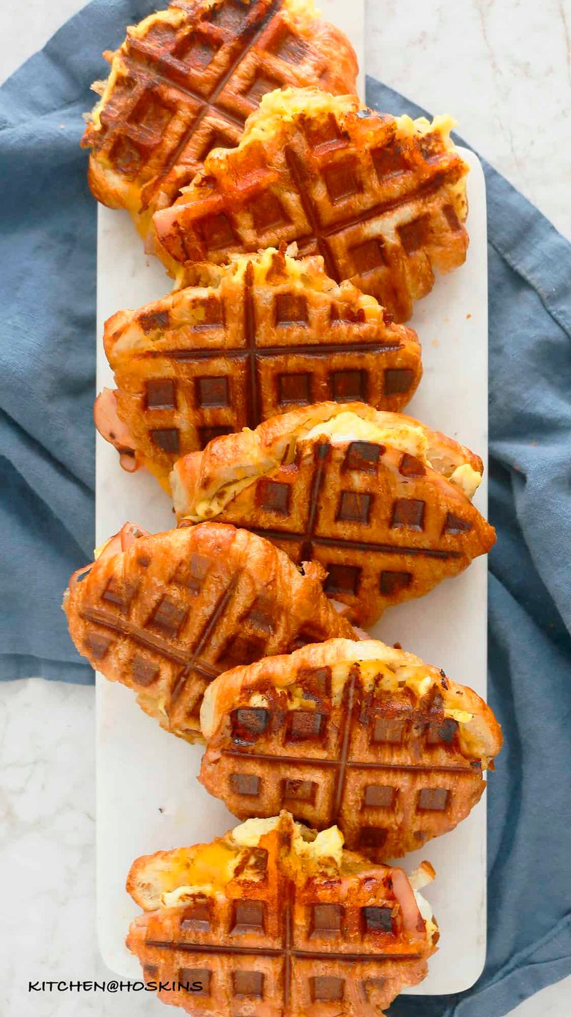 Waffled Croissant Grilled Cheese