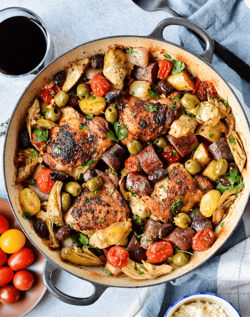 Olive and Artichoke Chicken Thighs