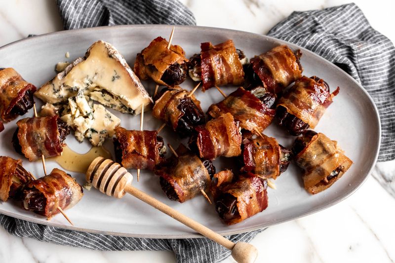 Blue Cheese Stuffed Dates Wrapped in Bacon