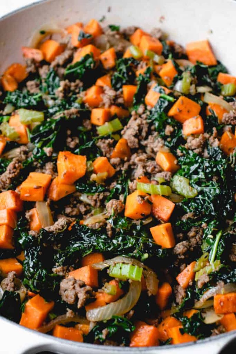 Healthy Ground Beef and Kale Casserole