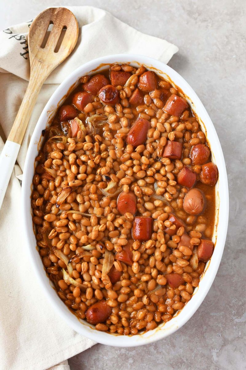 Hot Dog and Baked Bean Casserole