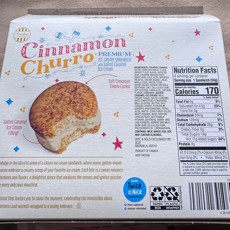 Sundae Shoppe Cinnamon Churro Ice Cream Sandwiches