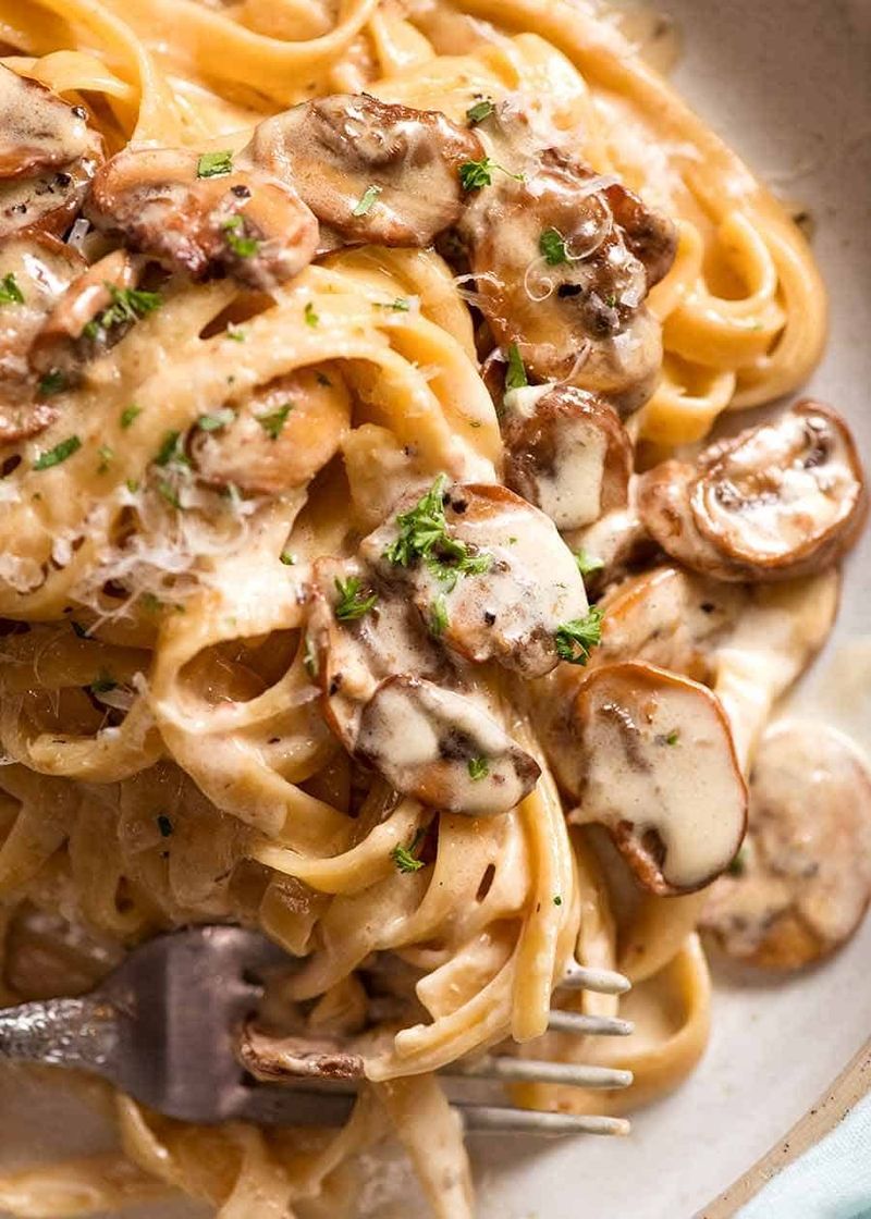 Mushroom Parmesan Fettuccine
