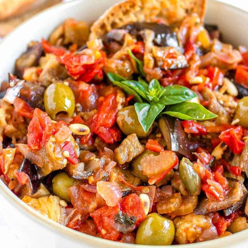 Eggplant Caponata with Capers and Olives