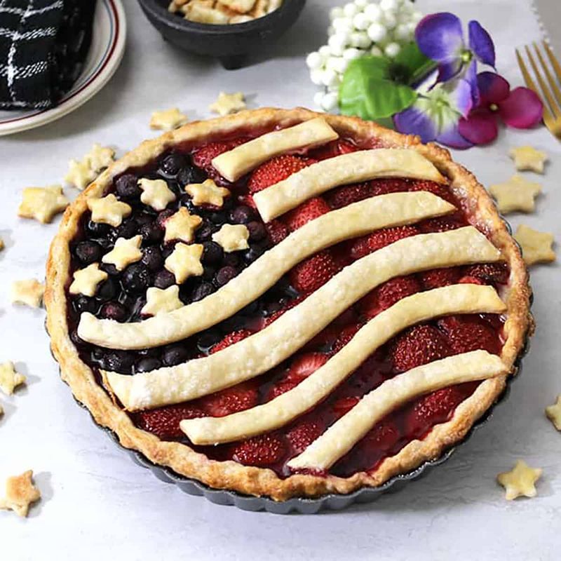 Red, White & Blueberry Pie