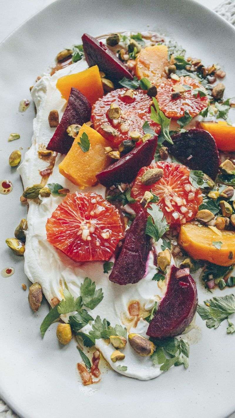 Roasted Beet And Orange Salad With Pistachios