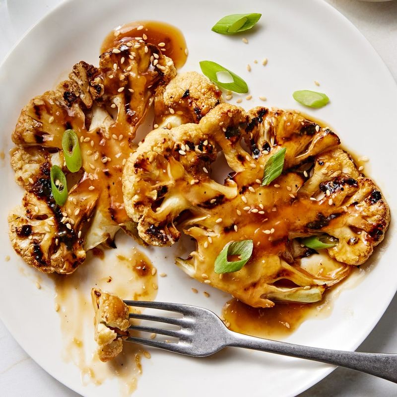 Grilled Teriyaki Cauliflower Steaks