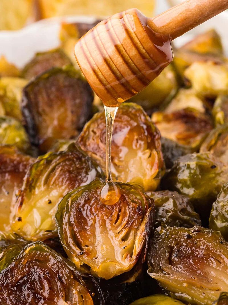 Crispy Roasted Brussels Sprouts With Honey