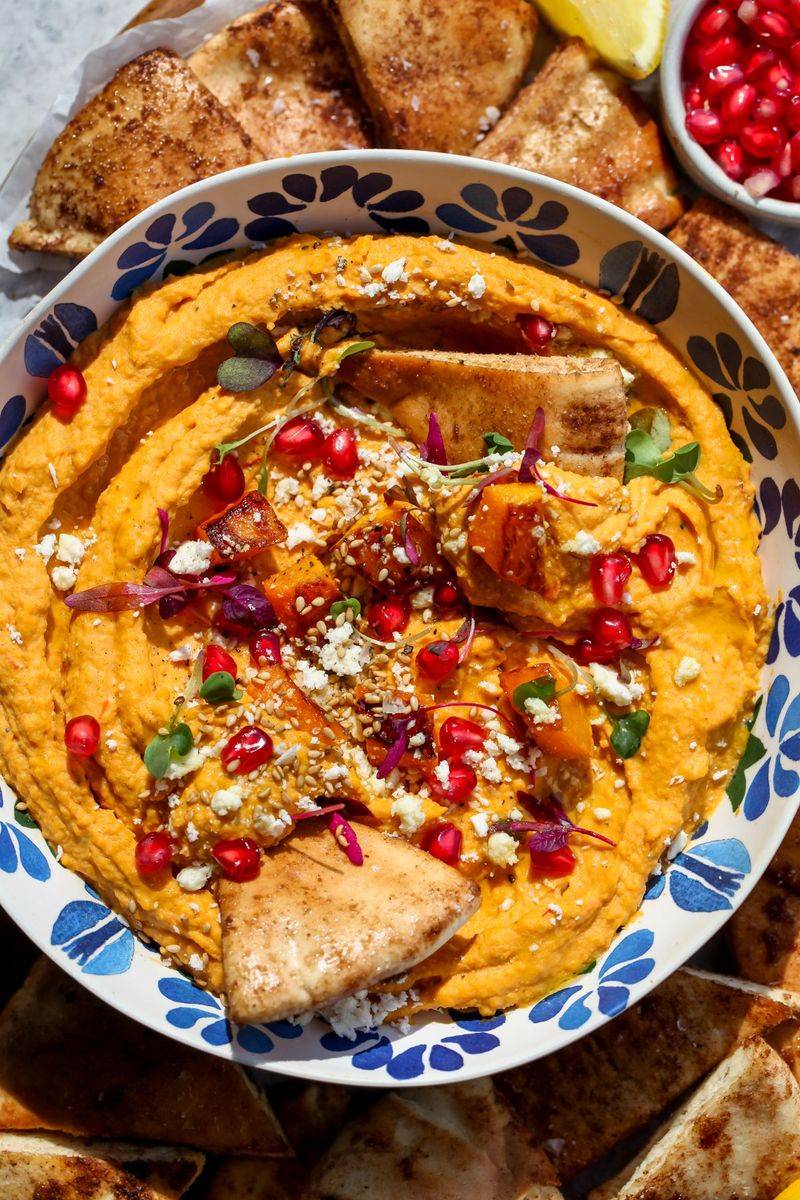 Roasted Squash Hummus Bowls
