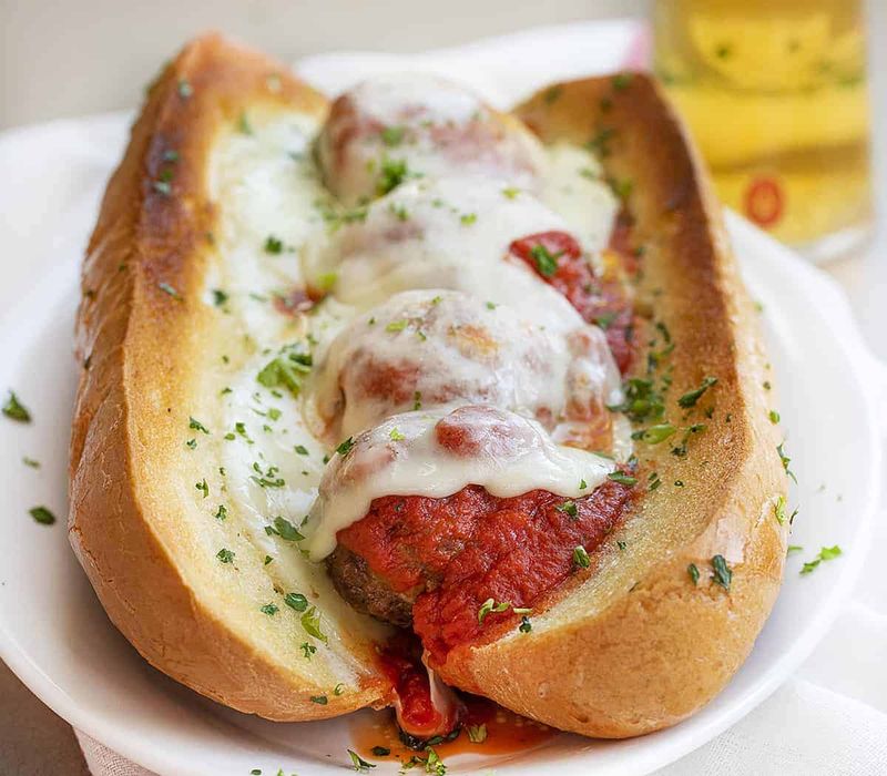 Meatball Sub With Melted Provolone